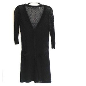 Maxi Crocheted Black Sweater by Nic + Zoe